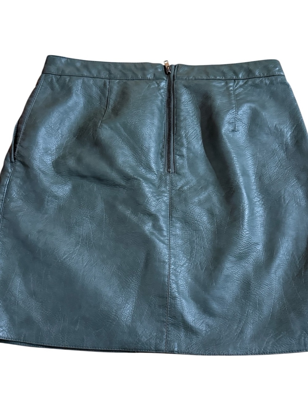 rebels Faux Leather Mini Skirt in Dark Teal